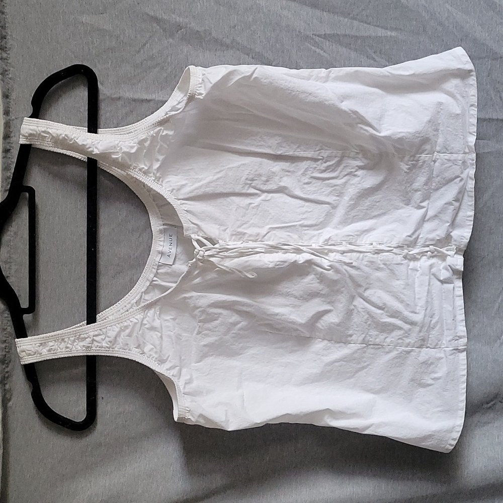 Avenue White Bodice Lace Up Top